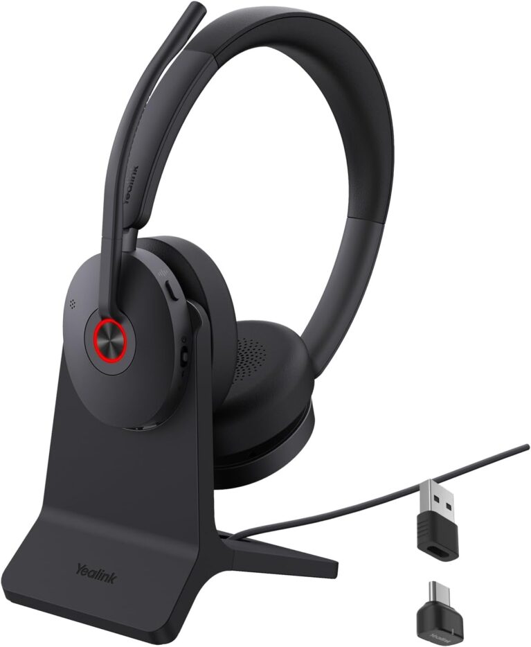 Yealink BH74 AI ANC Wireless Headset with Mic for Work with Charging Dock