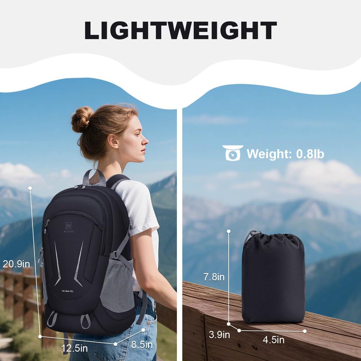 MIYCOO Ultralight Packable Backpack, 35L Waterproof Hiking Daypack - Image 6