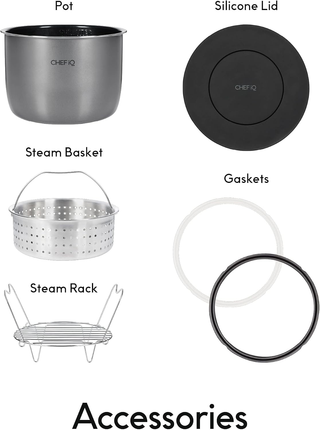 CHEF iQ Smart Pressure Cooker with WiFi and Built-in Scale - Easy-to-Use 10-in-1 Multicooker with 500+ Guided Recipes - Rice Cooker, Slow Cooker, Instant Meals for Foodies - 6 Quart - Family Size - Image 6