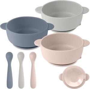 Eascrozn 3 Pack Baby Bowls with Suc...