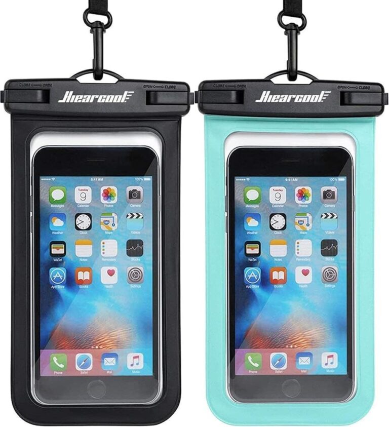 Hiearcool Waterproof Phone Pouch, Waterproof Phone Case, Black&Green 2-Pack