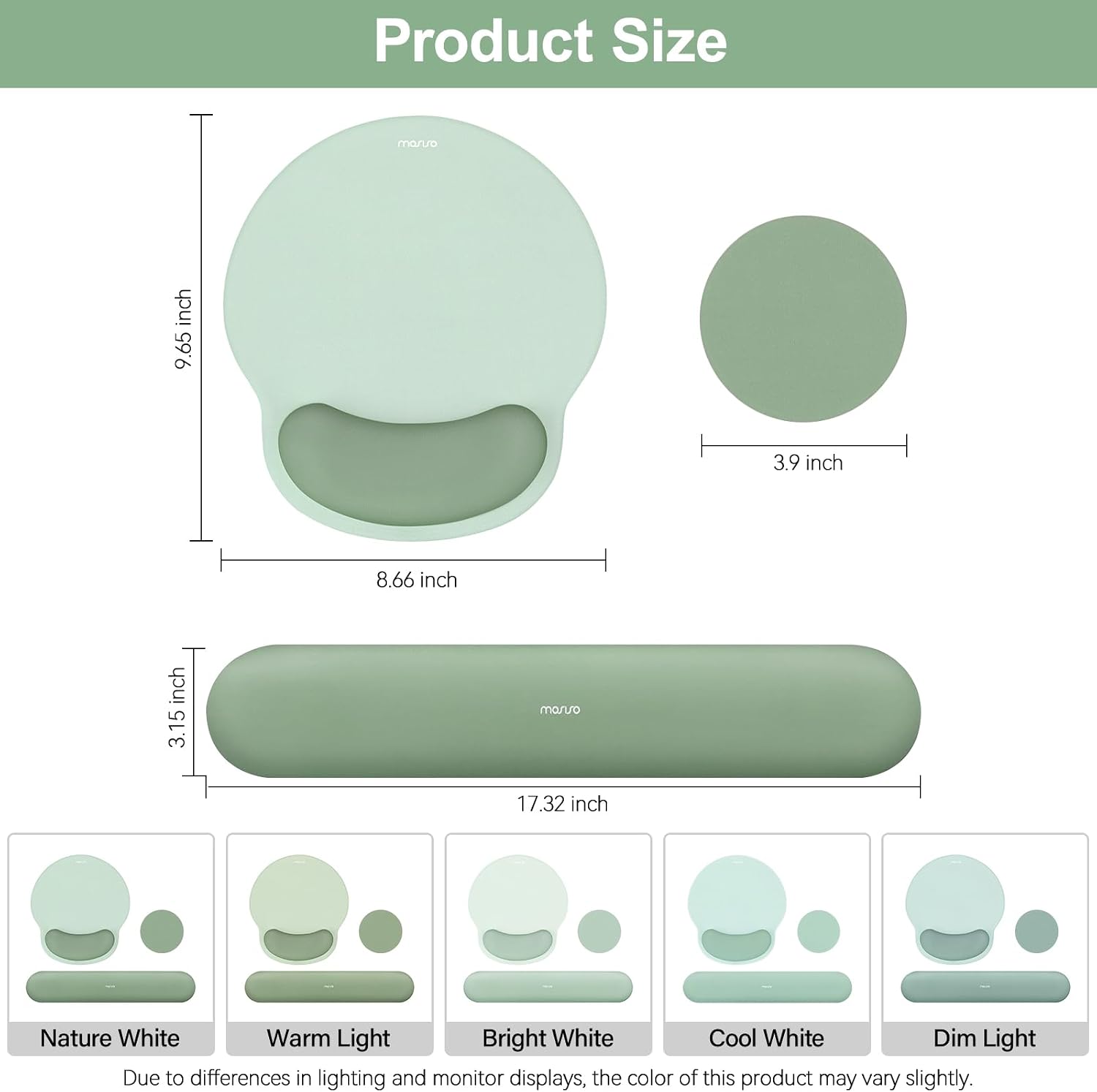 MOSISO Wrist Rest Support for Mouse Pad&Keyboard Set, Antique Green - Image 7