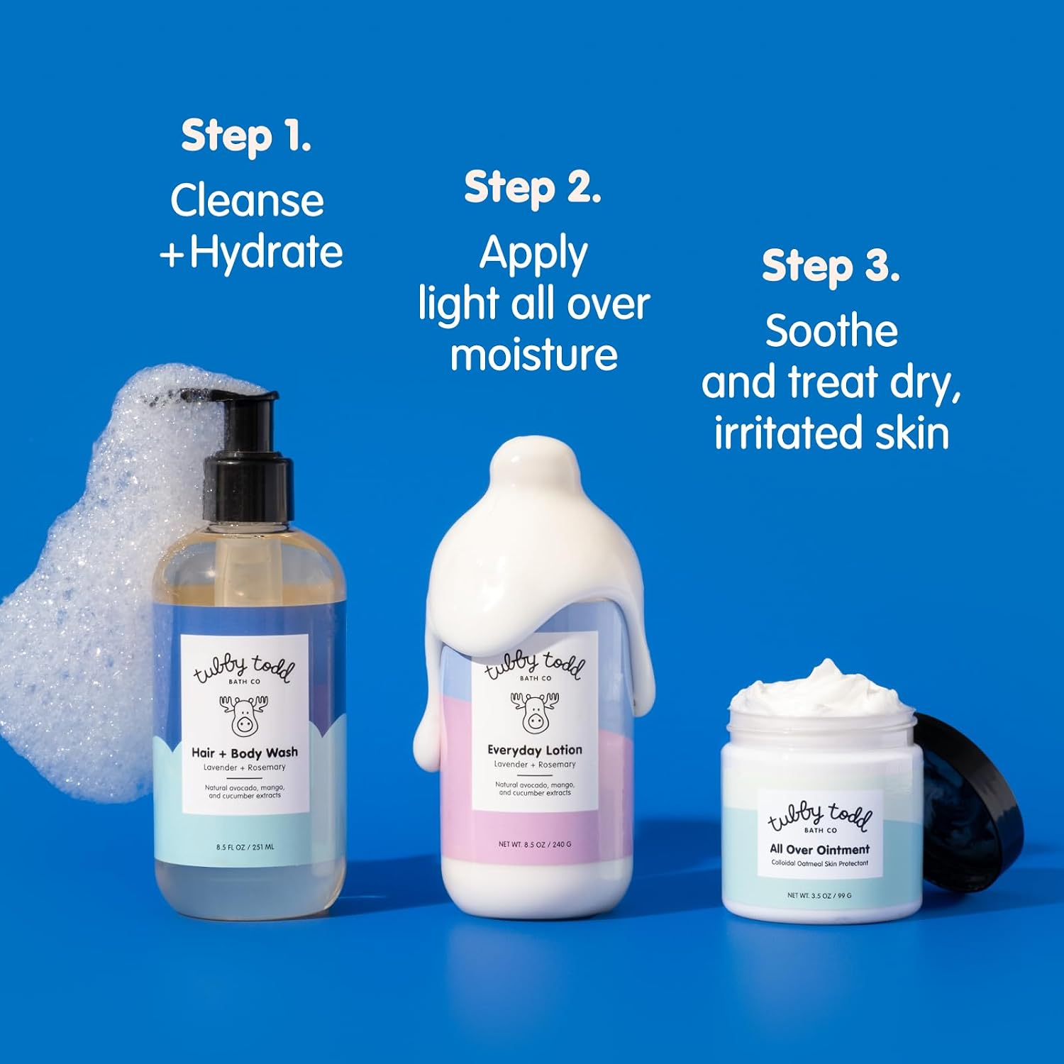 TUBBY TODD 3-Step Baby Bath and Skincare Routine, The Regulars Bundle - Image 3