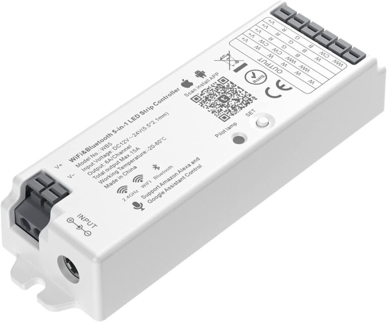 BTF-LIGHTING WB5 2.4GHz WiFi LED Controller for Dim/CCT/RGB/RGBW/RGBCCT LED