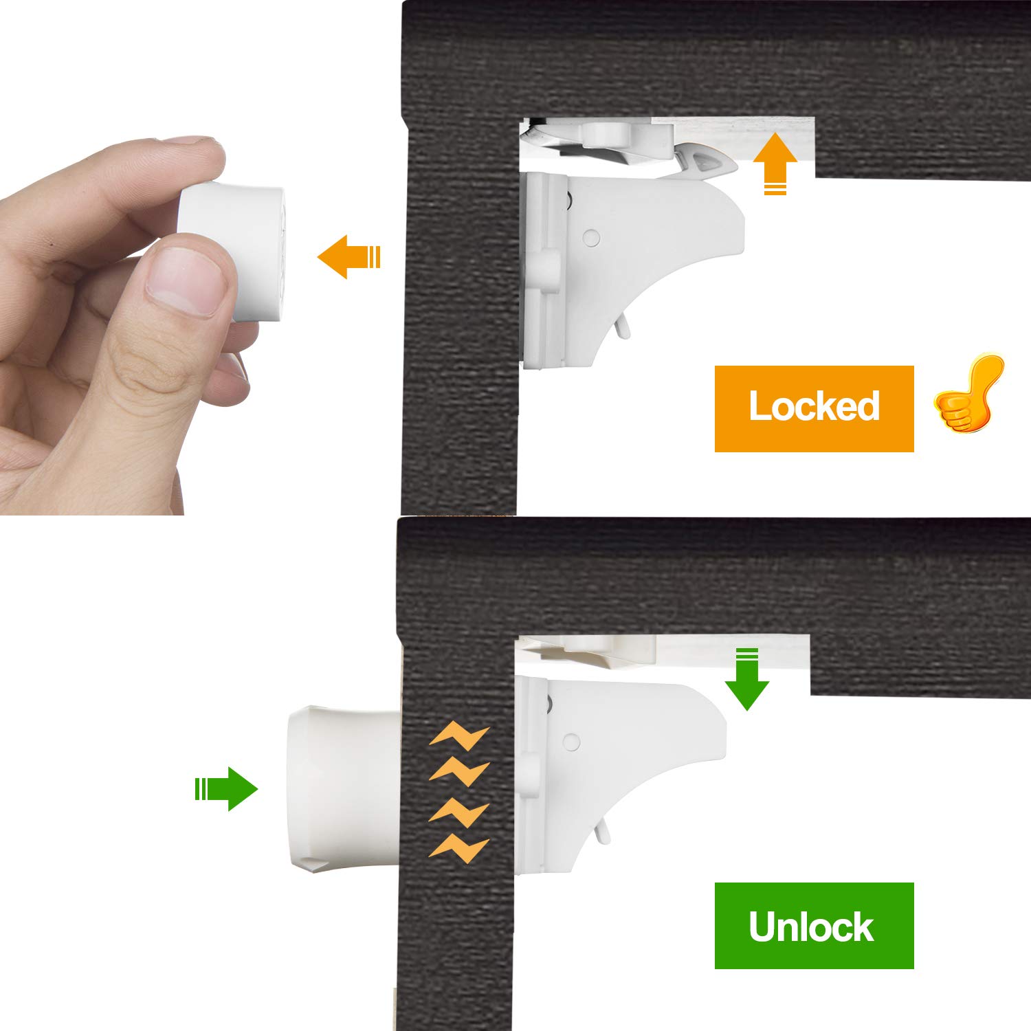 Vmaisi 20 Pack Magnetic Cabinet Locks Baby Proofing and 2 Keys - Image 5