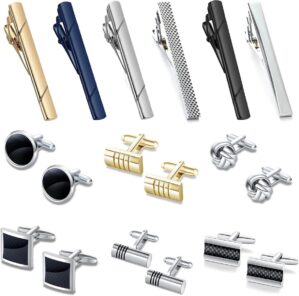 18Pcs Tie Clip Cufflinks Set for Me...
