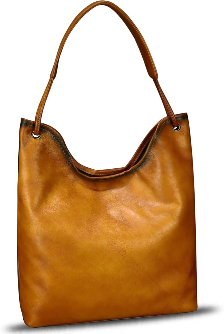 Genuine Leather Hobo Bags for Women Shoulder Tote Bag Full Grain Leather Satchel Purses Handbags