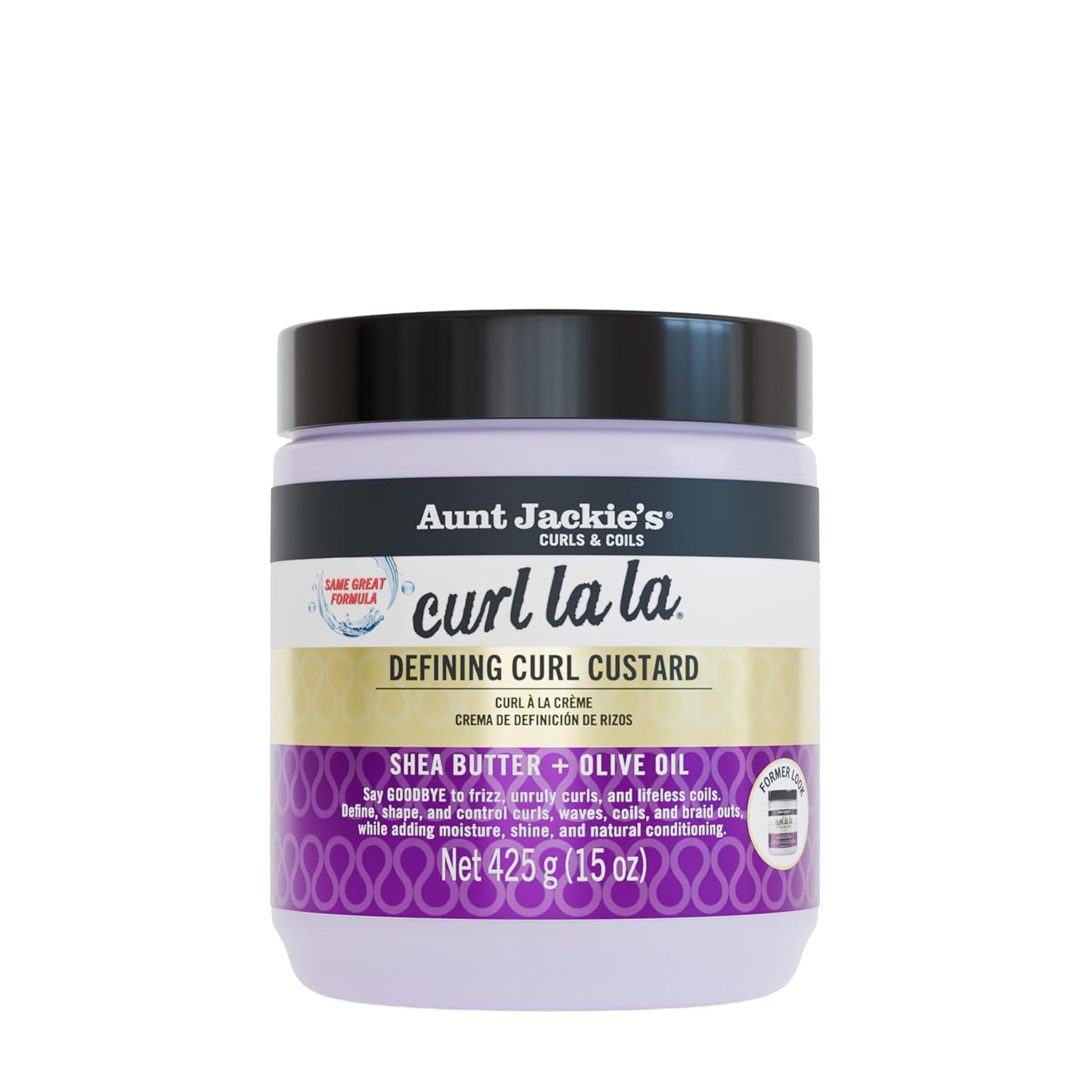 Aunt Jackie's Curl La La, Lightweight Curl Defining Custard, Enriched with Shea Butter & Olive Oil, Basic, 15 Ounce