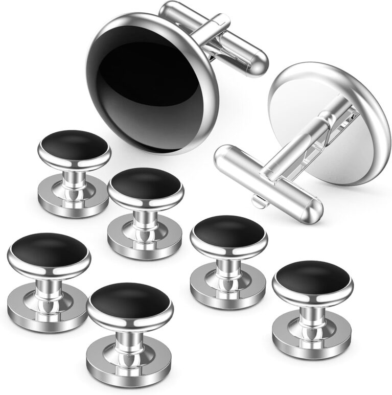 Lictin Cufflinks for Men, Men’s Tuxedo Studs and Cufflinks Set