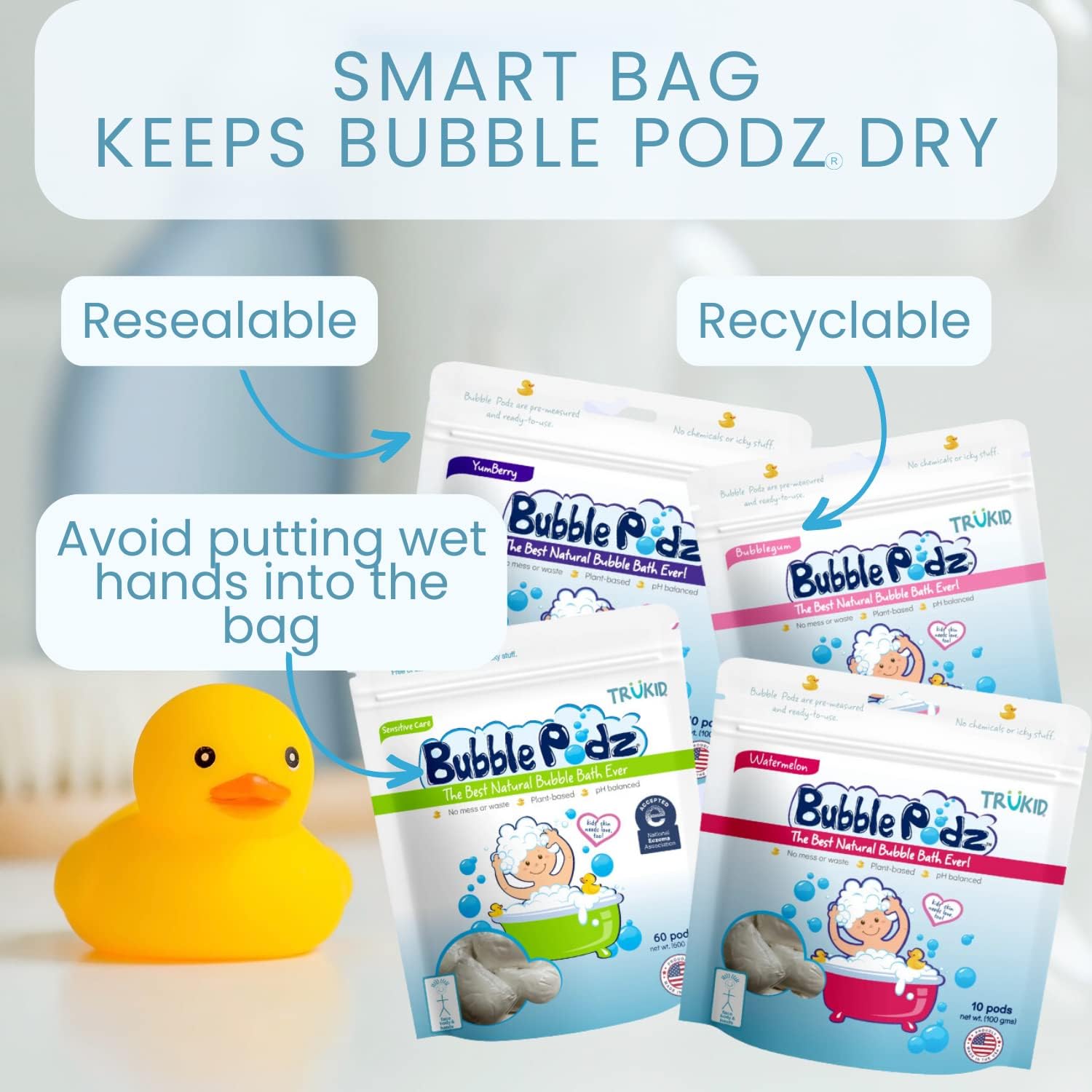 TruKid Bubble Podz Bubble Bath for Kids, Toddlers, & Babies, Tear Free Gentle & Refreshing Bath Bomb for Sensitive Skin with Natural Moisturizers, Non-Toxic, pH Balanced, Lavender Scent (10 Podz) - Image 6