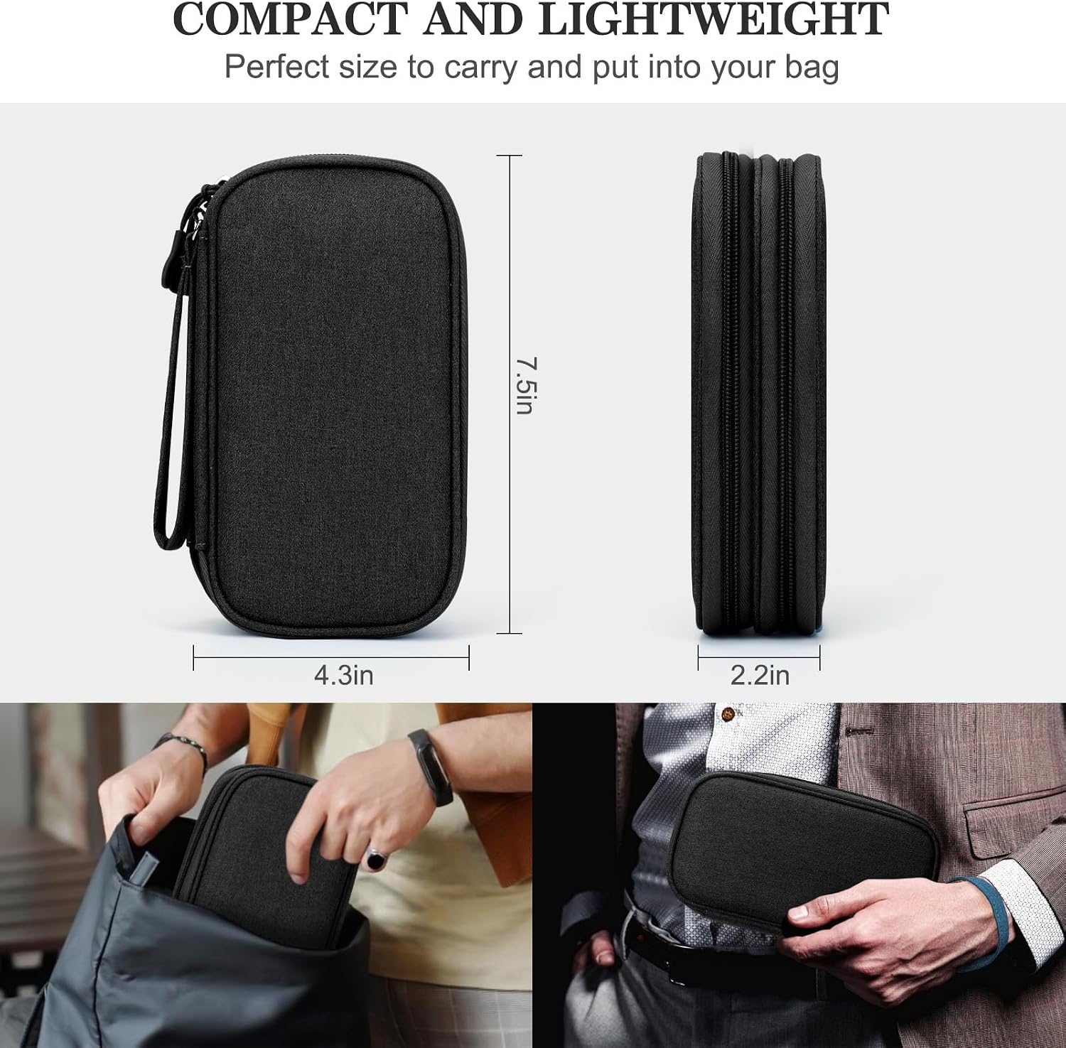 FYY Electronic Organizer, Travel Tech Pouch Bag, Cable Organizer Black - Image 2