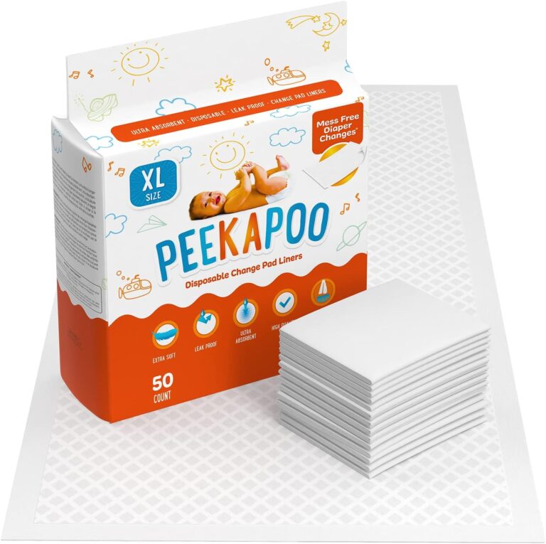 Peekapoo X-Large Disposable Baby Changing Pad Liners, 50 Pack, 30 x 18 in