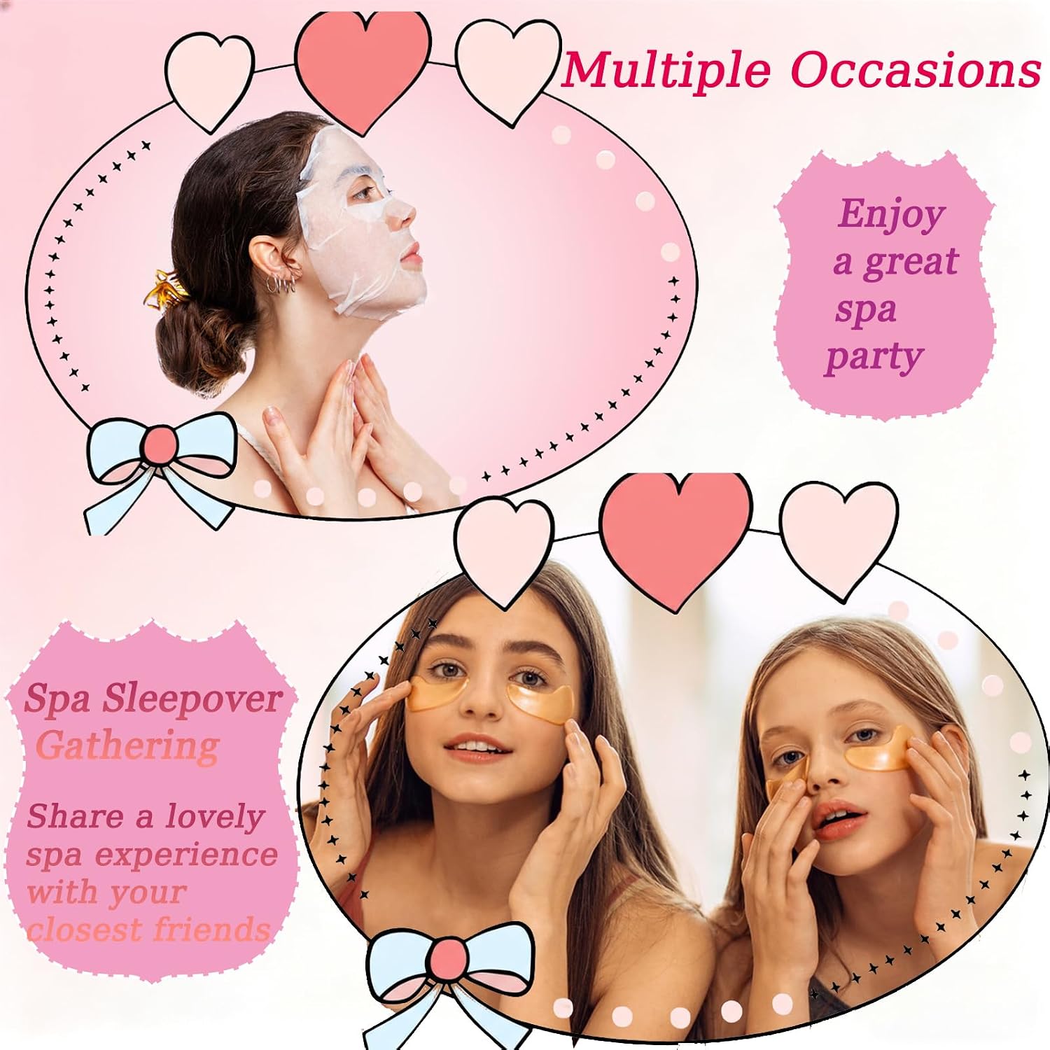 144 PCS Spa Party Supplies for Women,Spa Day Favors Essentials Include Face Masks Skincare, Lip Balm, Under Eye Patches, Foot Bath Bomb,Sleepover Party Supplies Spa Birthday Kit for Women Gift Set - Image 4