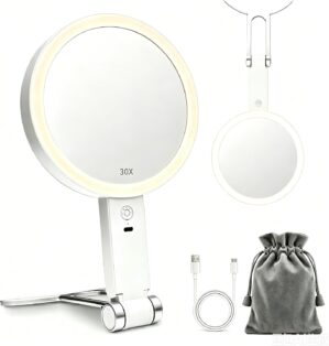 Travel Makeup Mirror with Lights, R...