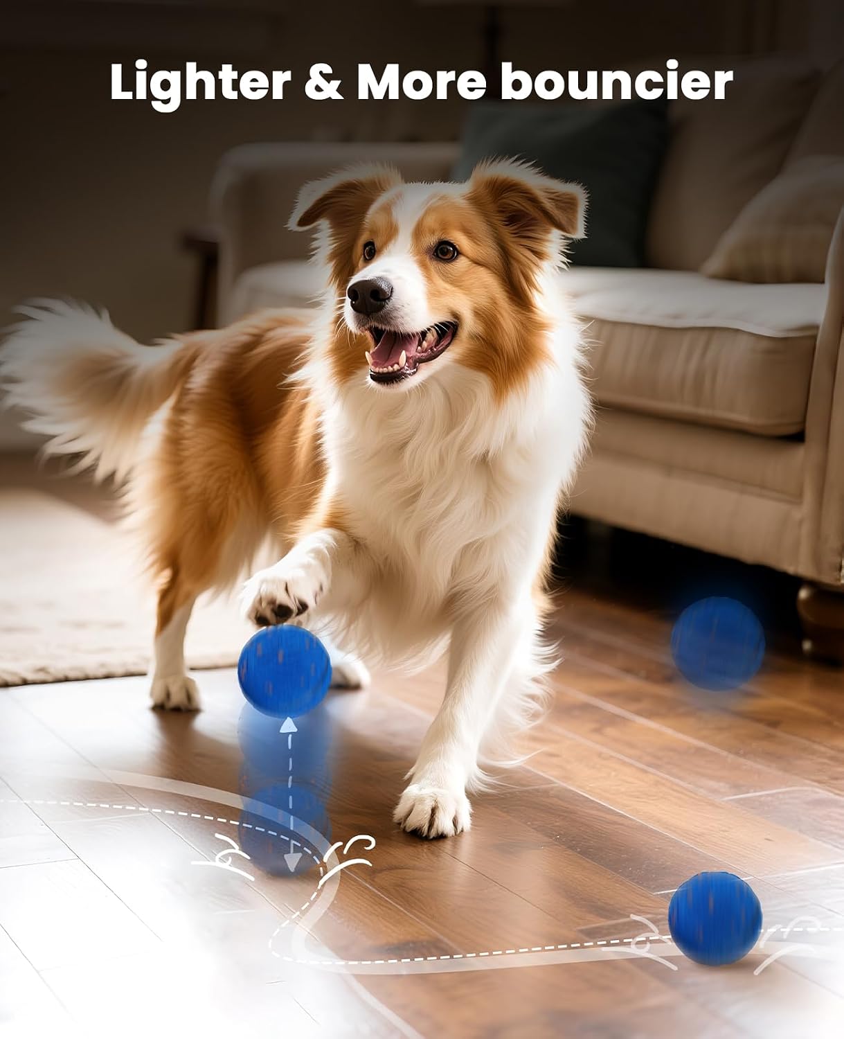 Xeuch Smart Interactive Dog Balls, Automatic Moving Bouncing Ball, E-TPU Material, Motion Activated Rotating Toy for Dogs Puppies, Enrichment & Stimulation Toys for Indoor & Outdoor (Deep Blue) - Image 6