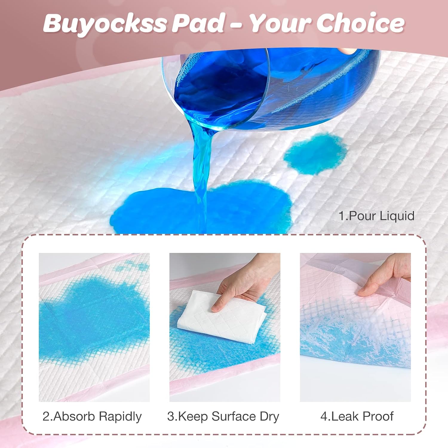 Disposable Changing Pad Liners Pack of 100 Baby Incontinence Changing Pads Diaper UnderPads Ultra Soft Super Absorbent Waterproof Mat 13 x18 in - Image 4