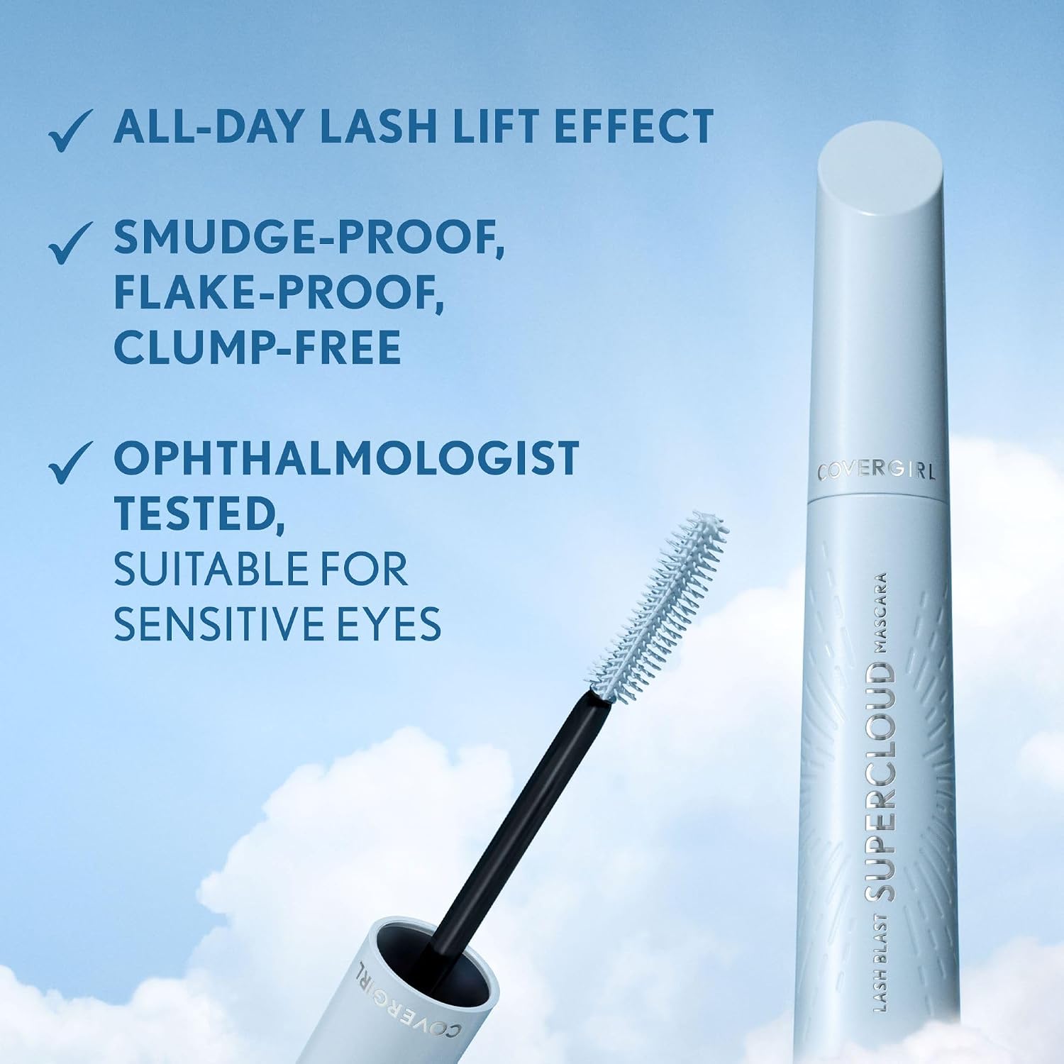 CoverGirl Lash Blast Supercloud, 800 Super Black, Mascara, Long-Lasting, No Clump or Smudge, Doesn't Flake, Vegan, 0.33oz - Image 5