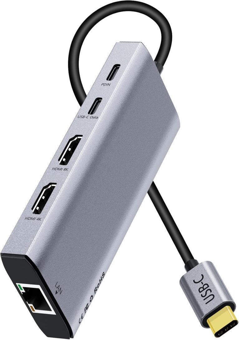 USB C Laptop Docking Station Dual HDMI Monitor 10in1 Dongle Type-C Hub Dock