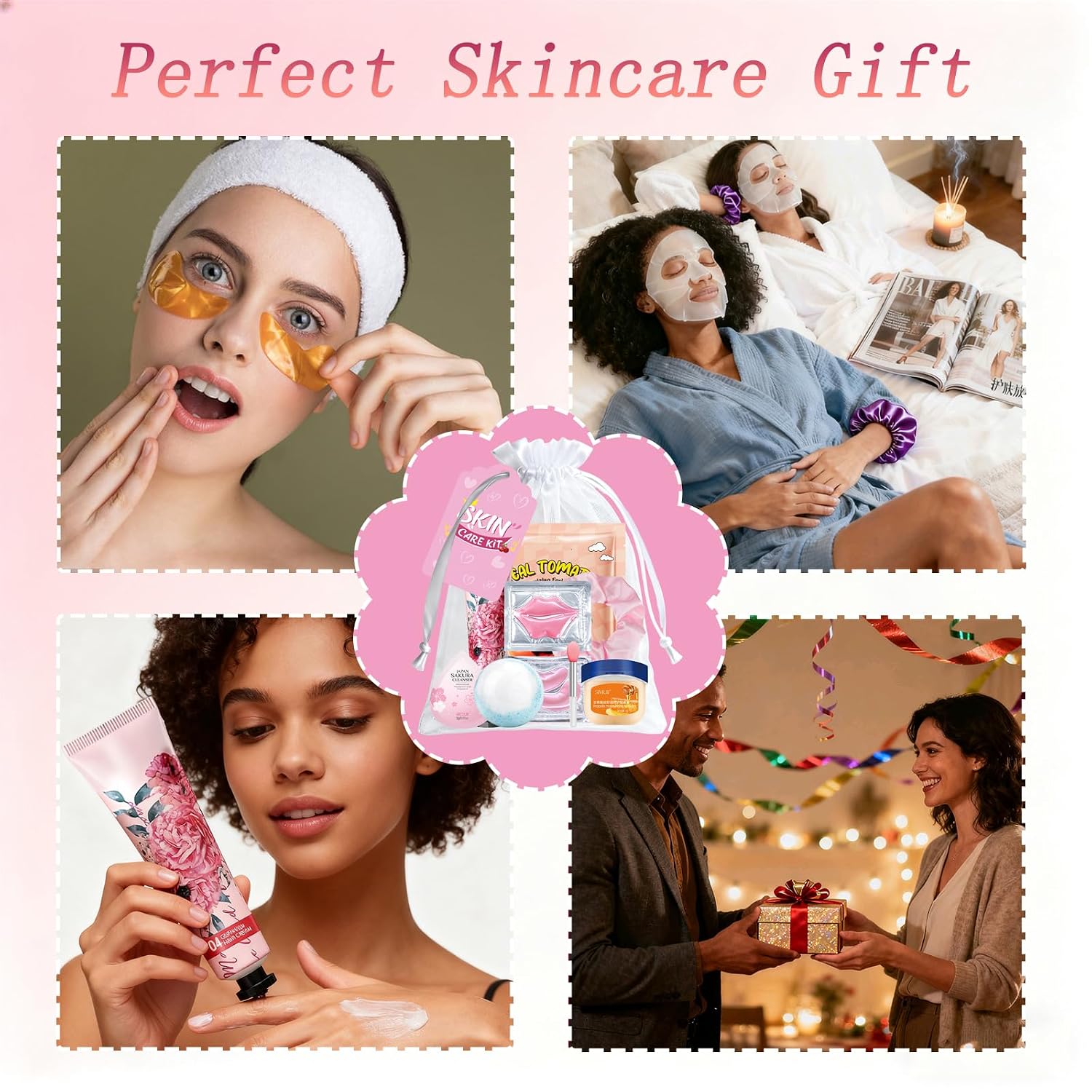 144 PCS Spa Party Supplies for Women,Spa Day Favors Essentials Include Face Masks Skincare, Lip Balm, Under Eye Patches, Foot Bath Bomb,Sleepover Party Supplies Spa Birthday Kit for Women Gift Set - Image 7