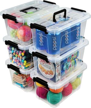 EOENVIVS Plastic Storage Bins with ...