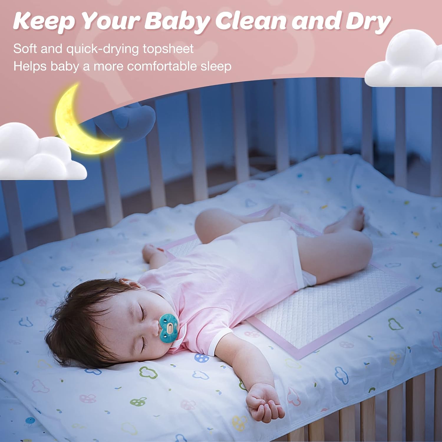 Disposable Changing Pad Liners Pack of 100 Baby Incontinence Changing Pads Diaper UnderPads Ultra Soft Super Absorbent Waterproof Mat 13 x18 in - Image 6