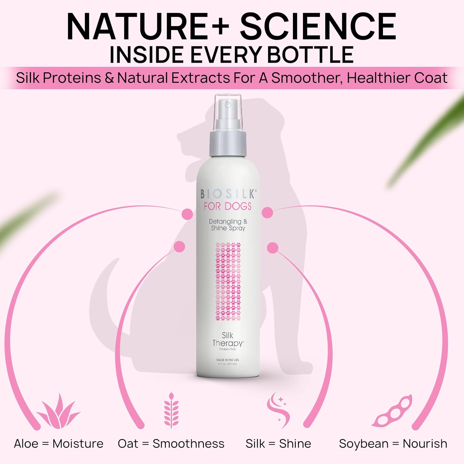 BioSilk for Dogs Silk Therapy Detangling and Shine Spray, 8 Fl Oz - Image 14