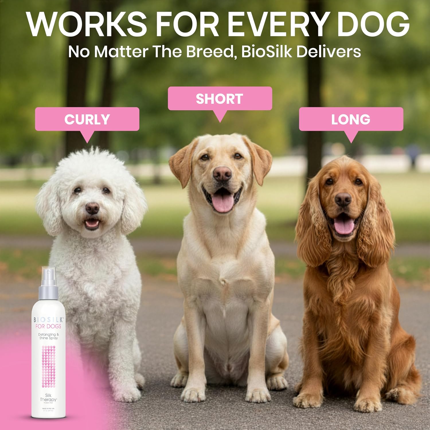 BioSilk for Dogs Silk Therapy Detangling and Shine Spray, 8 Fl Oz - Image 4