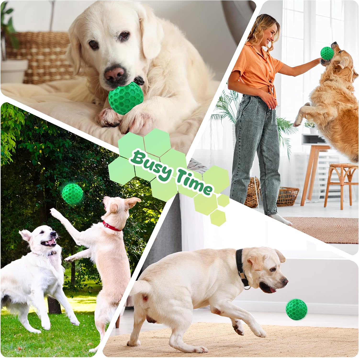 Tough Dog Chew Toys for Aggressive Chewers, Indestructible Dog Balls for Aggressive Chewers, Squeaky Balls for Dogs, Squeaky Toys for Large Dogs, Funny Heavy Duty Ball - Image 7