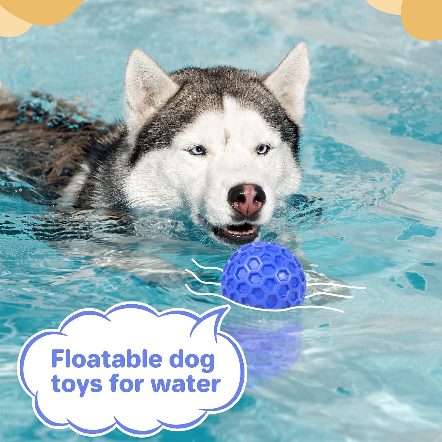 DISSKNIC Indestructible Squeaky Dog Ball, Relieves Anxiety, Cleans Teeth, Interactive Chew Toy for Aggressive Chewers, Dog Toy for Large Breeds, Outdoor Waterproof - Image 8