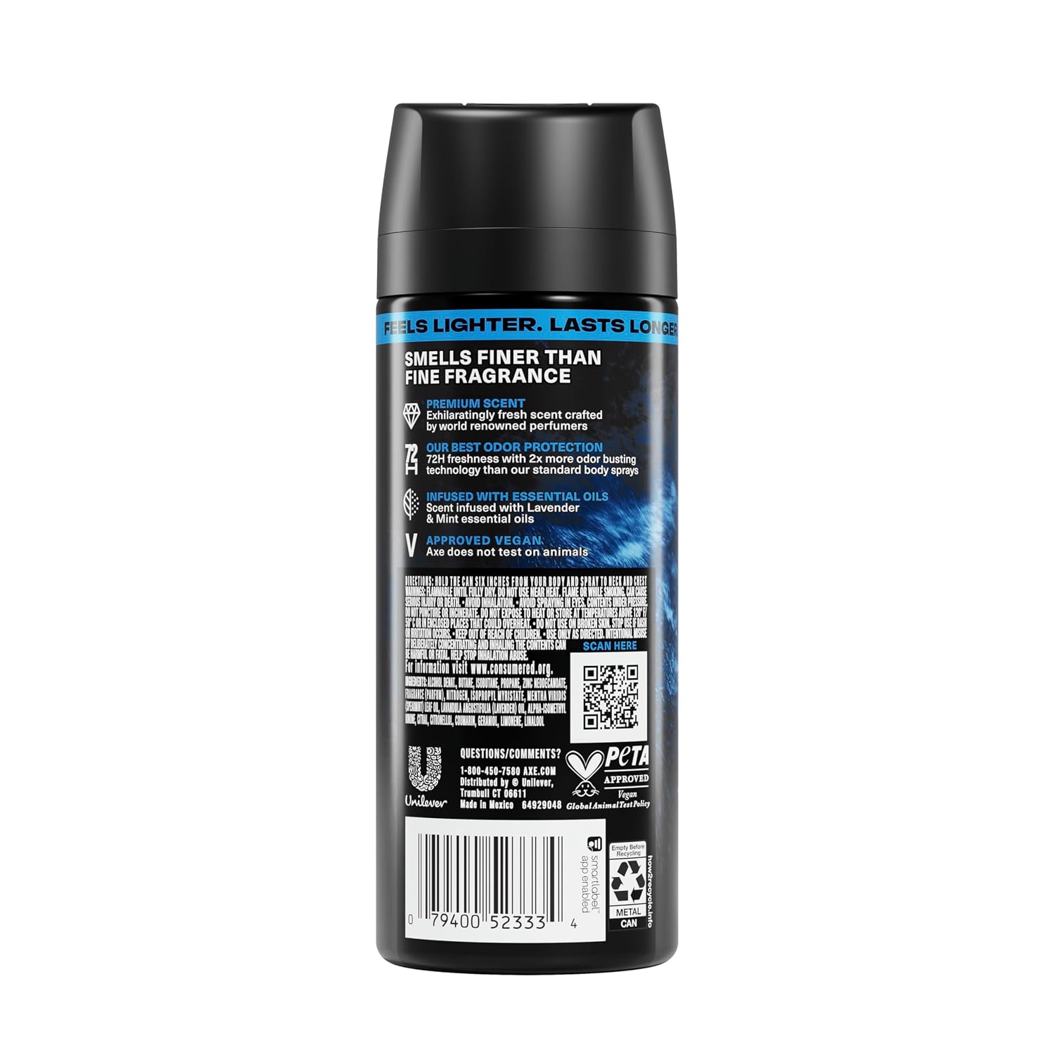 AXE Fine Fragrance Collection Body Spray Blue Lavender Freshness 2.9 oz - Image 2
