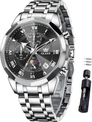 OLEVS Watch Men Quartz Stainless St...