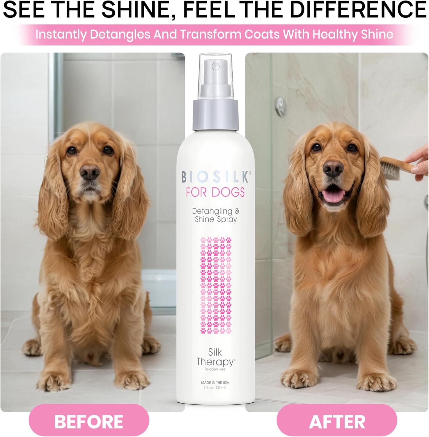 BioSilk for Dogs Silk Therapy Detangling and Shine Spray, 8 Fl Oz - Image 8