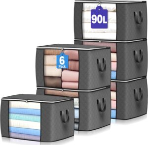 90L Large Storage Bags, 6 Pack Clot...