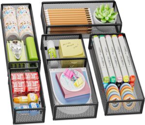 Marbrasse 5 Pack Desk Drawer Organi...