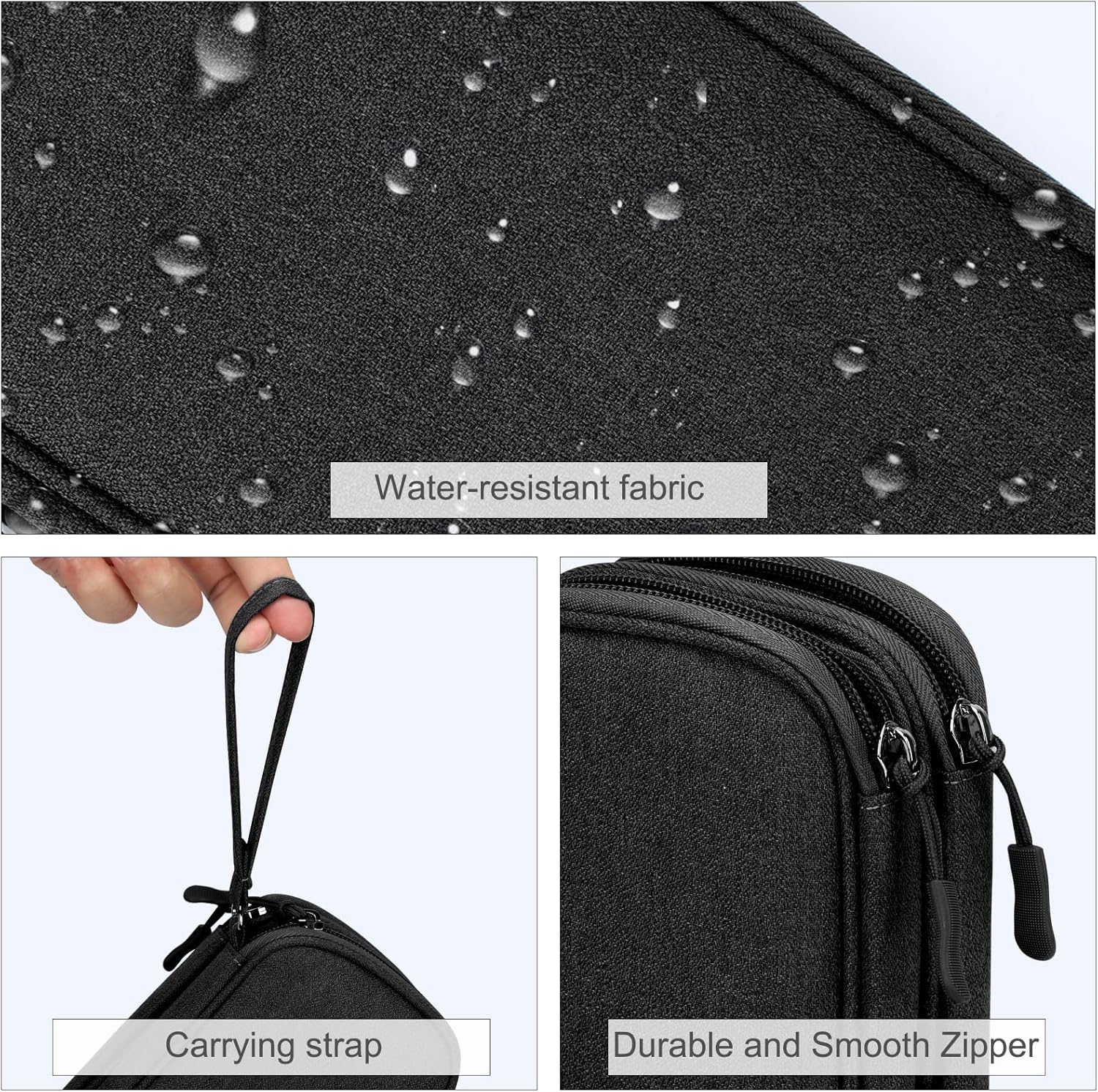 FYY Electronic Organizer, Travel Tech Pouch Bag, Cable Organizer Black - Image 4