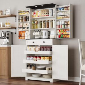 ELYKEN 72″ Kitchen Pantry Sto...