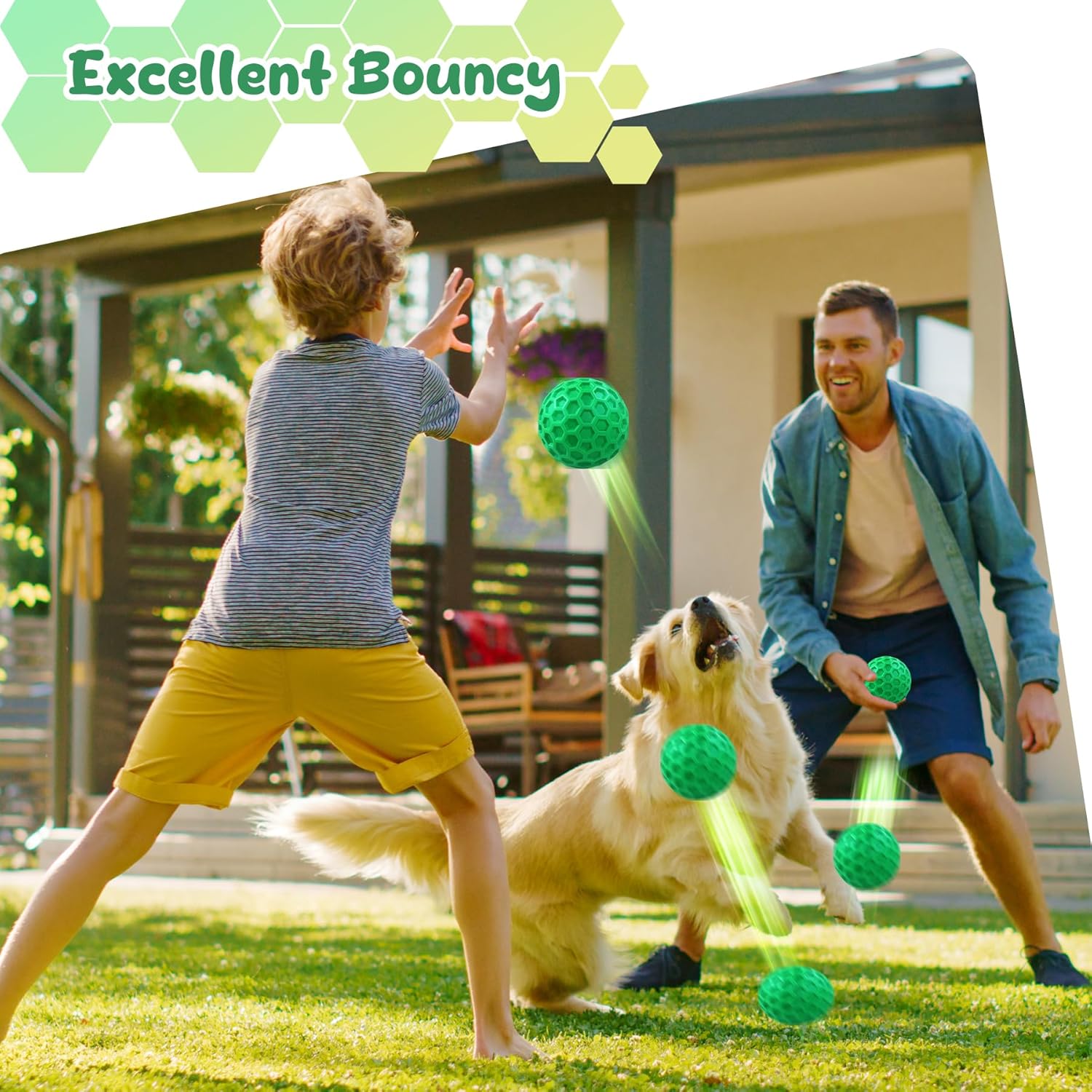 Tough Dog Chew Toys for Aggressive Chewers, Indestructible Dog Balls for Aggressive Chewers, Squeaky Balls for Dogs, Squeaky Toys for Large Dogs, Funny Heavy Duty Ball - Image 5