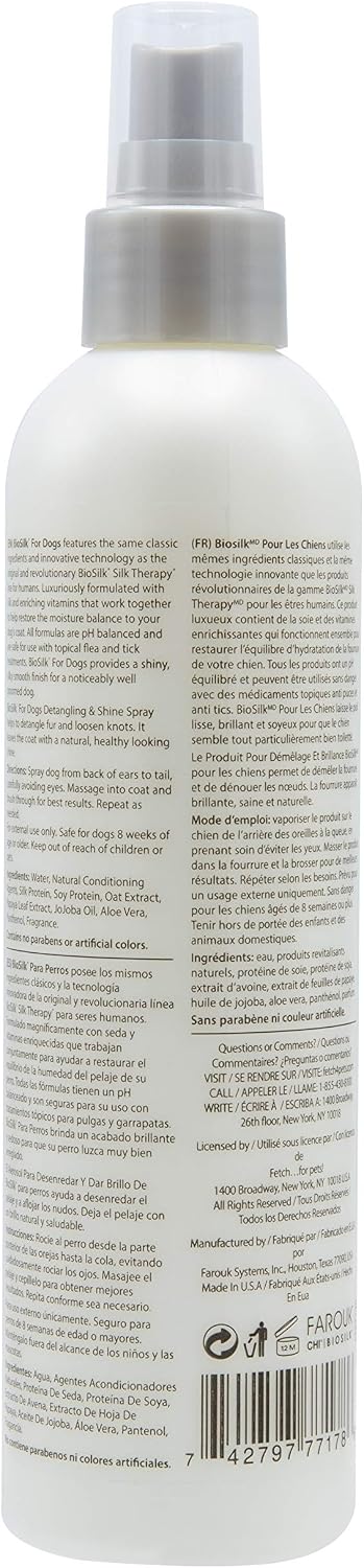 BioSilk for Dogs Silk Therapy Detangling and Shine Spray, 8 Fl Oz - Image 15