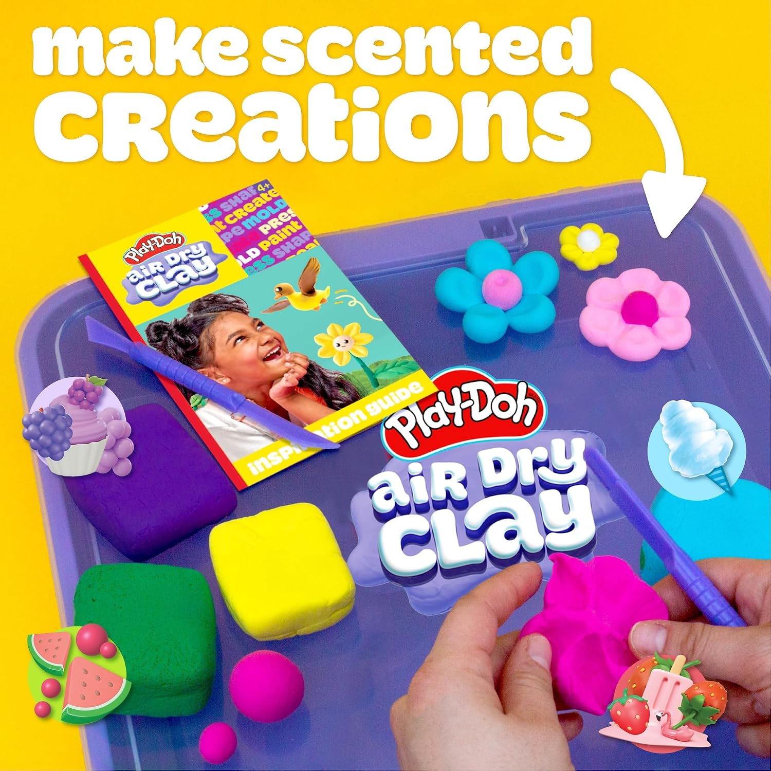 Play-Doh Air Dry Clay Case, Scented Variety Pack, 13 Air-Dry Clays, Fun Molds, Wiggly Eyes, and Sculpting Tool, Arts and Crafts Supplies, Modeling Clay, Fun Kids Activities, Pottery - Image 7