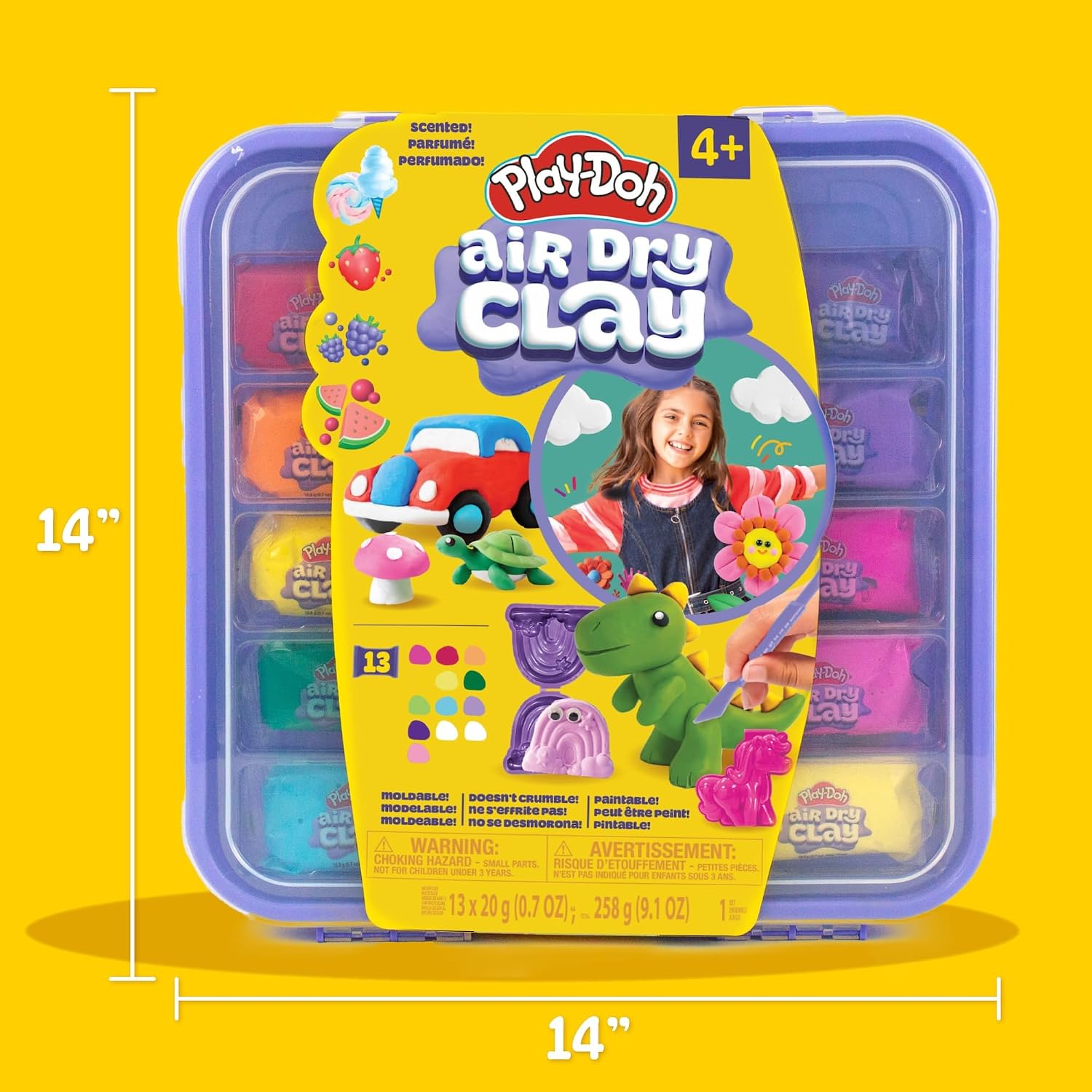 Play-Doh Air Dry Clay Case, Scented Variety Pack, 13 Air-Dry Clays, Fun Molds, Wiggly Eyes, and Sculpting Tool, Arts and Crafts Supplies, Modeling Clay, Fun Kids Activities, Pottery - Image 8