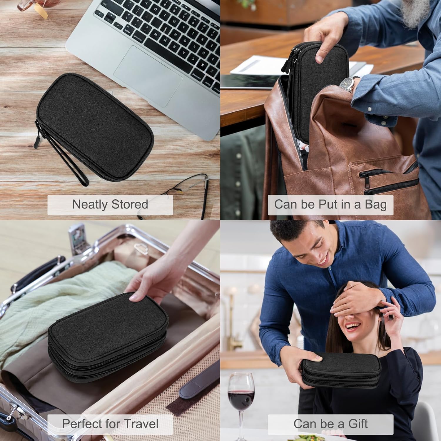 FYY Electronic Organizer, Travel Tech Pouch Bag, Cable Organizer Black - Image 7