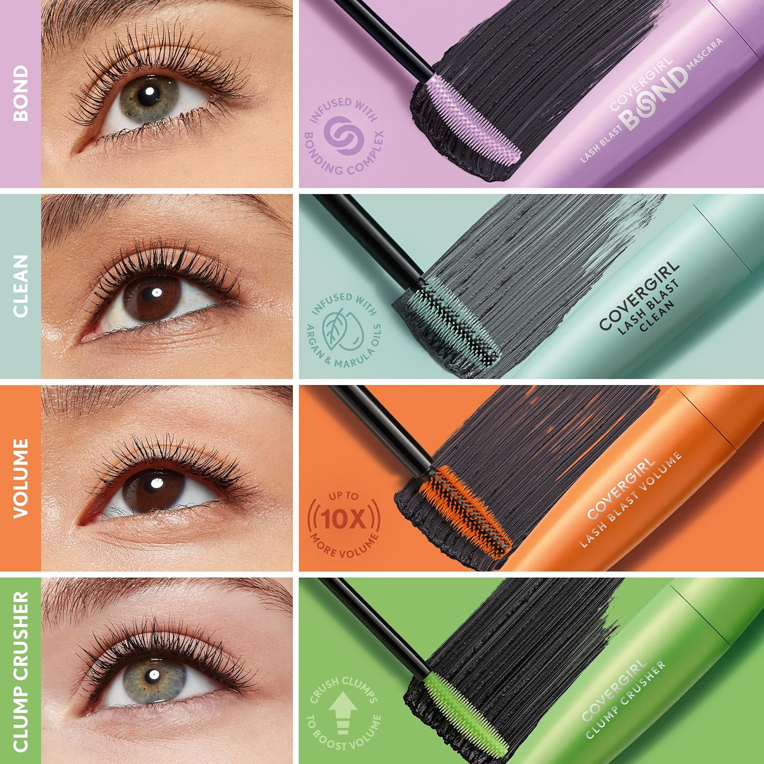 COVERGIRL Lash Blast Bond Volume Mascara - 800 - Extreme Black, Bonding Complex to Condition & Nourish Lashes, Smudge-Proof, Clump-Free, Volumizing, Vegan Formula - Image 8