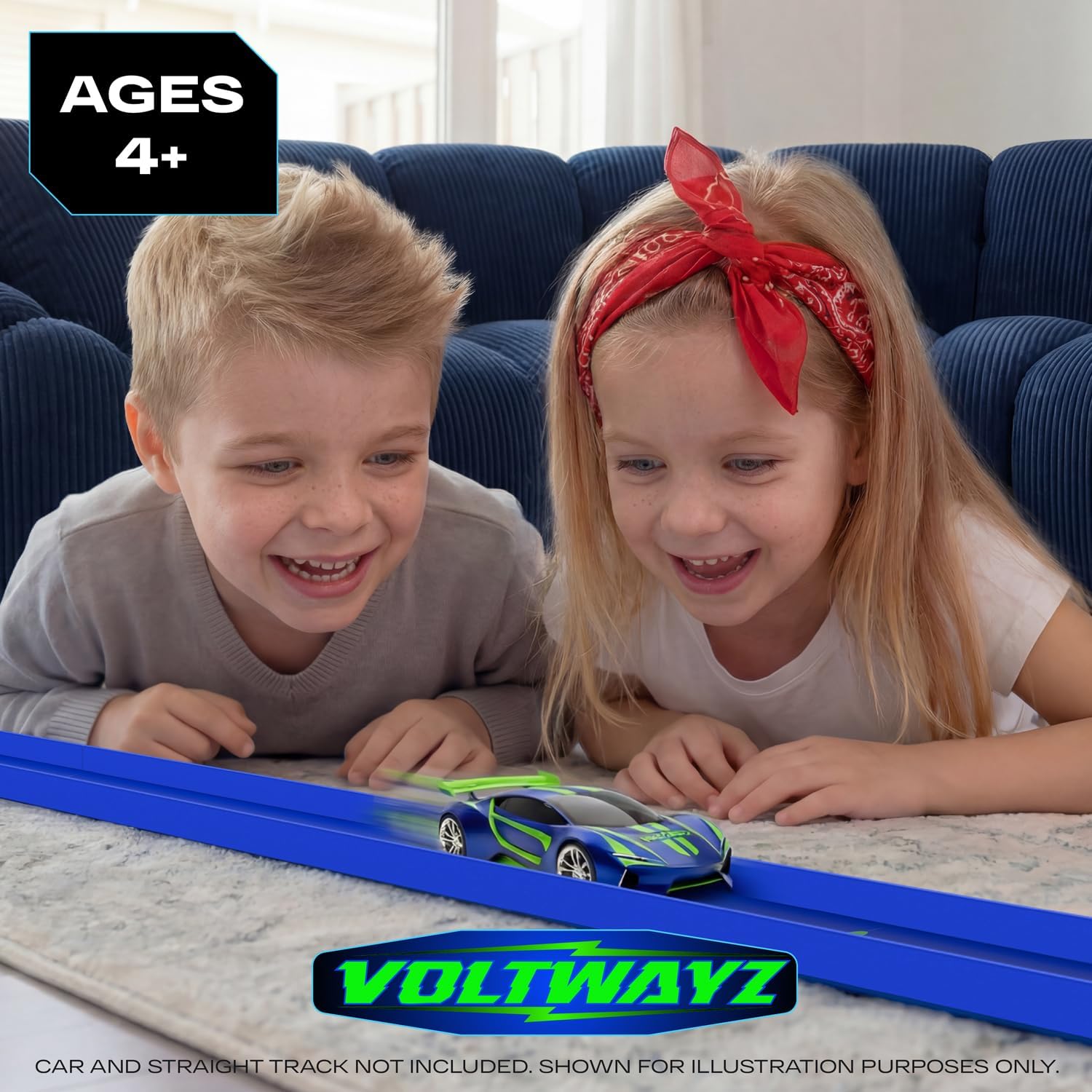 Straight Track Pieces Compatible with Hot Wheels - 24-Piece Extension Pack for 1:64 Scale Racing (20 Feet Total) - Blue Straight Tracks & Connectors - Image 7