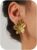 Big Gold Flower Earrings for Women Trendy, Chunky Unique Leaf Dangle Statement Earrings, Fashion Gold Large Flower Earrings Summer Beach Jewelry Gift
