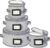 BALEINE China Storage Containers, Sturdy Quilted Wine Glass Storage, Plate Organizer with Carry Handles, Moving Boxes for Dishes, Cups, Mugs and Stemware (Plate Set, Soft Shell Grey)
