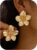Big Gold Flower Statement Earrings for Women, 14K Gold Plated Chunky Unique Starfish Leaf Floral Drop Earrings, Large Fall Earrings Jewelry Gift