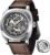 BENYAR Men’s Mechanical Automatic Watch | Leather Strap | Gold Movement | 45mm Skeleton Dial | Water Resistant and Scratch Resistant Stylish Gift