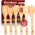 Riveira Bamboo Cooking Spoons 6-Piece – Wooden Cooking Utensils Set with Wooden Spoons for Cooking & Spatulas Wooden Utensil Sets – Premium Kitchen Utensils Set – Durable First Apartment Essentials