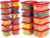 IRIS USA 44 PC Food Containers with Lids, Microwave/Dishwasher Safe