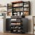 ELYKEN 72″ Kitchen Pantry Storage Cabinet with 8 Door Shelves, Large Drawer